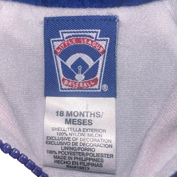 RARE Vintage Little League Official Gear Red Blue Windsuit Tracksuit 18 months - Picture 8 of 10